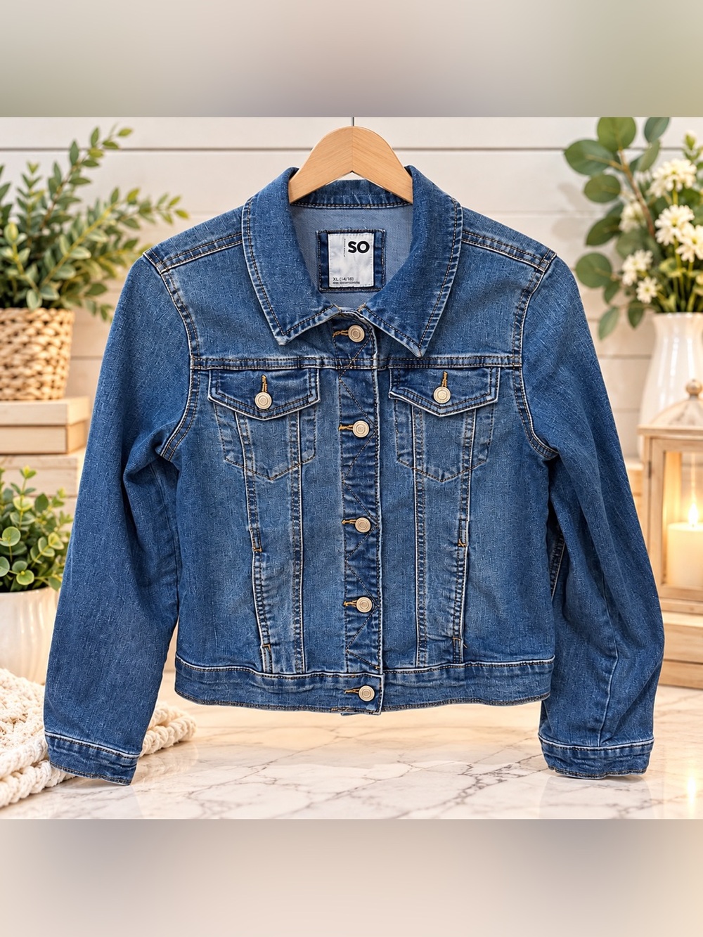 Girls Sonoma Denim Jean Jacket Size XL (14/16) – Excellent Condition